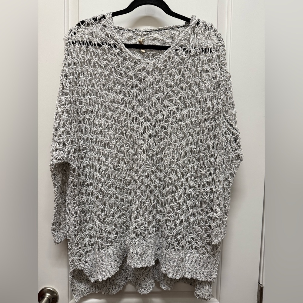 POL crochet sweater with hood new size small